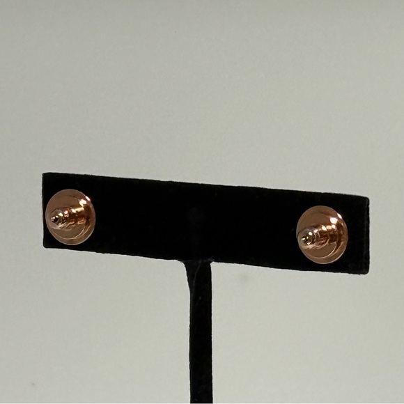 Tory Burch Rose Gold Logo Crystal Studs 🌸 - Picture 5 of 5